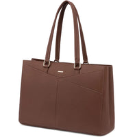 HKM-186899 Waterproof Leather Laptop Tote Briefcase for 15.6 inch Laptops with Casual Office Design for Women