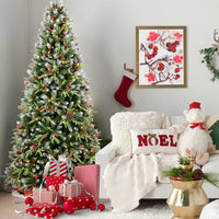 HKM-186963 Pre-lit PE/PVC Christmas Tree with Red Fruits and Pine Cones, Multiple Sizes Available