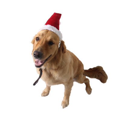 HKM-1870397 Pet Christmas Red Hats for Cats and Dogs - Short Plush, Size S & L