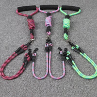 HKM-1872573 Wave Pattern Detachable Traction Rope for Pets - Anti-Winding Nylon Design in Pink, Green, and Rose Red