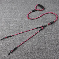 HKM-1872573 Wave Pattern Detachable Traction Rope for Pets - Anti-Winding Nylon Design in Pink, Green, and Rose Red