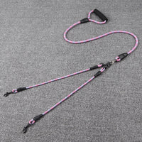 HKM-1872573 Wave Pattern Detachable Traction Rope for Pets - Anti-Winding Nylon Design in Pink, Green, and Rose Red