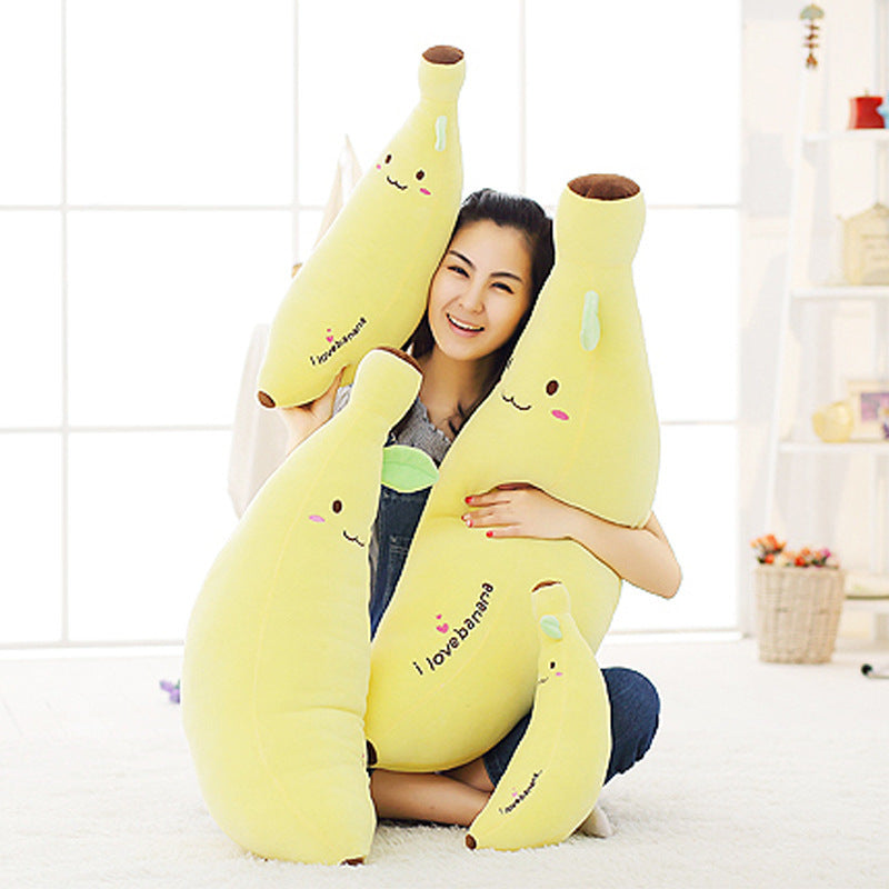 HKM-187347 Cute Banana Plush Pillow - Soft Fruit Doll for Cozy Sleeping and Playtime, Available in 40cm, 60cm, and 80cm Sizes