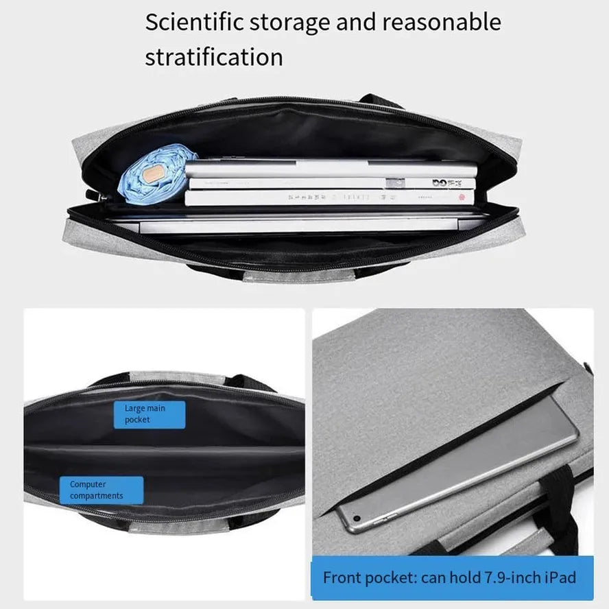 HKM-187411 Stylish Custom Briefcase for Laptop and Office Use with Zipper Closure