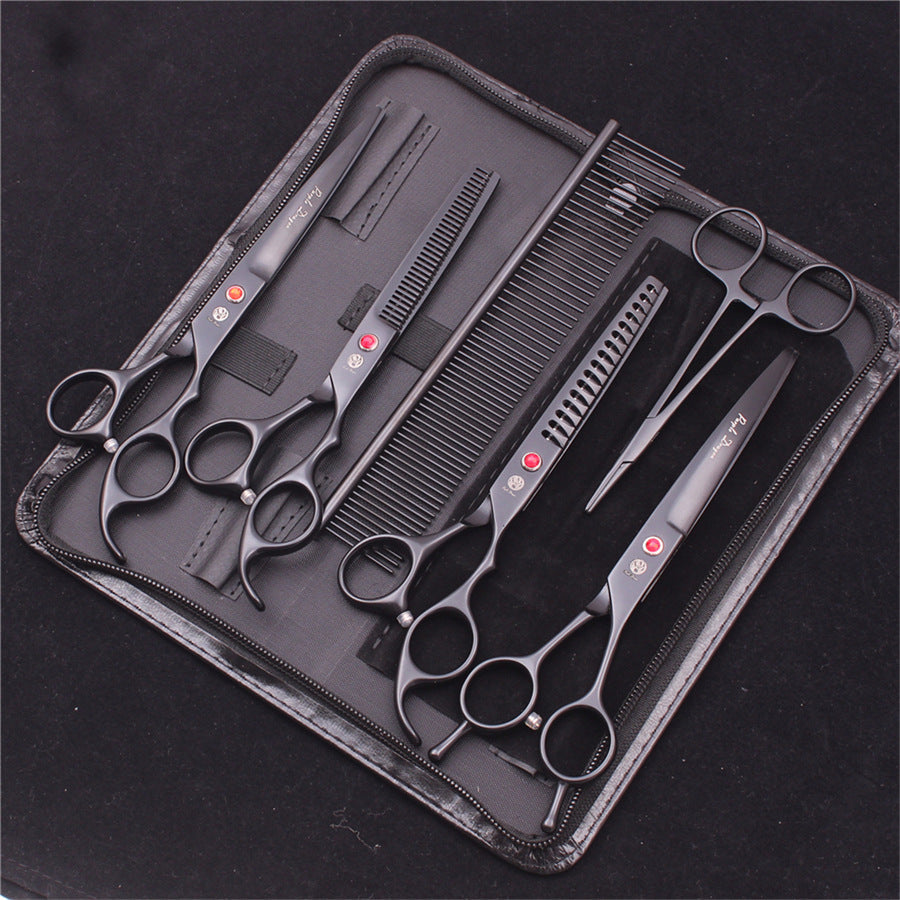 HKM-1874365 Straight Pet Grooming Scissors and Thinning Set with Curved Comb for Dogs and Cats