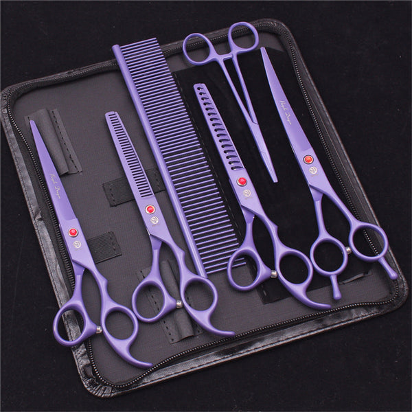HKM-1874365 Straight Pet Grooming Scissors and Thinning Set with Curved Comb for Dogs and Cats