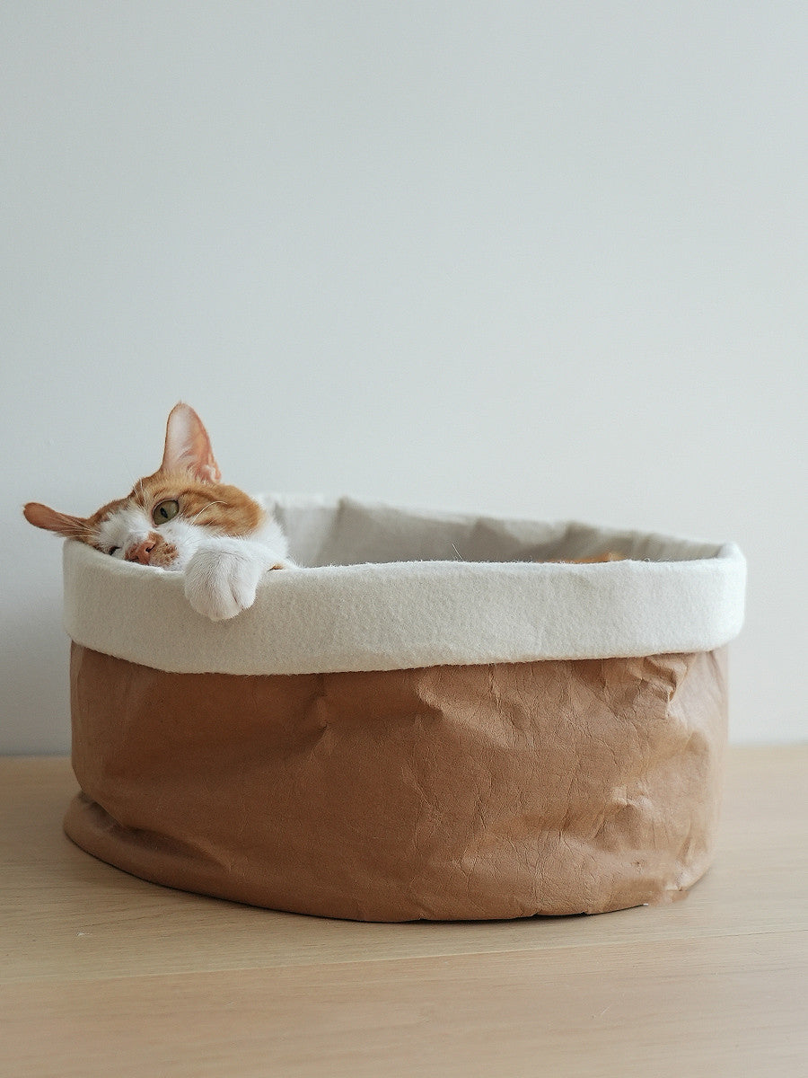 HKM-1875005 Washable Kraft Paper Round Pet Nest with Adjustable Height 40cm Diameter, Suitable for Large Pets