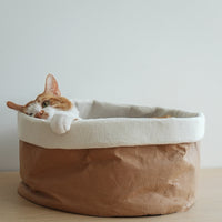 HKM-1875005 Washable Kraft Paper Round Pet Nest with Adjustable Height 40cm Diameter, Suitable for Large Pets