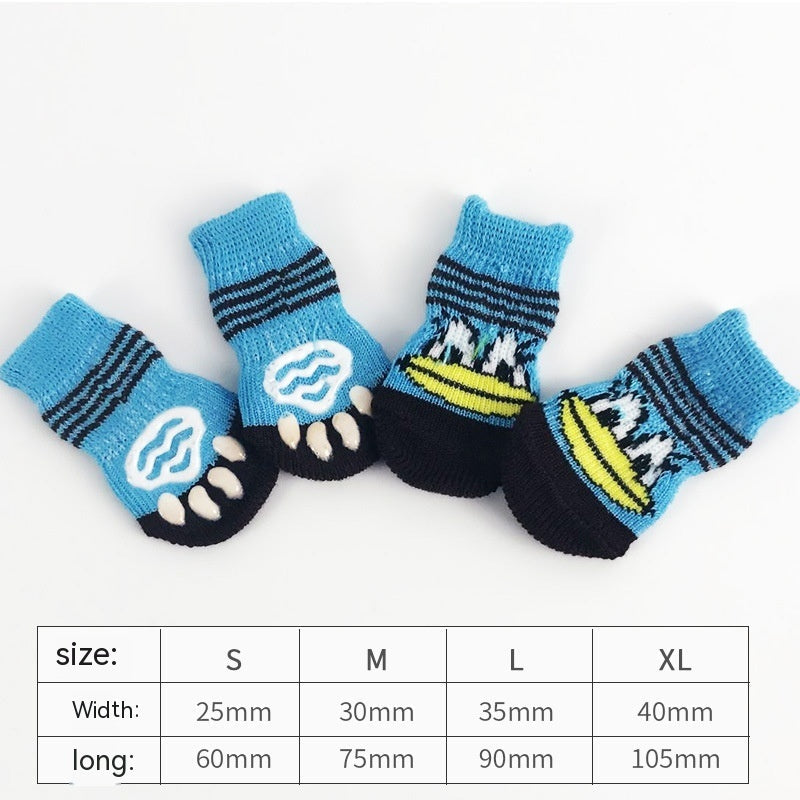 HKM-1875389 Animal-Themed Anti-Scratch Dog Socks and Cat Shoes for Non-Slip Comfort and Warmth
