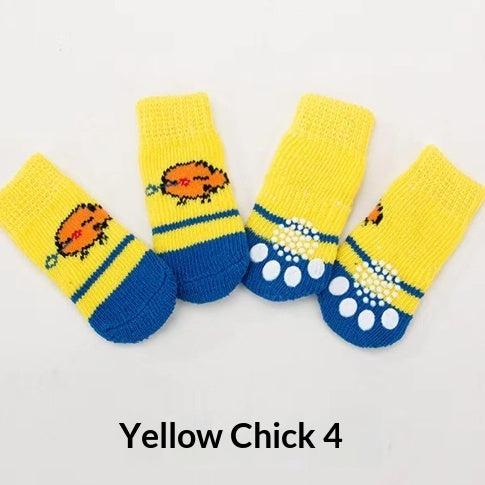HKM-1875389 Animal-Themed Anti-Scratch Dog Socks and Cat Shoes for Non-Slip Comfort and Warmth