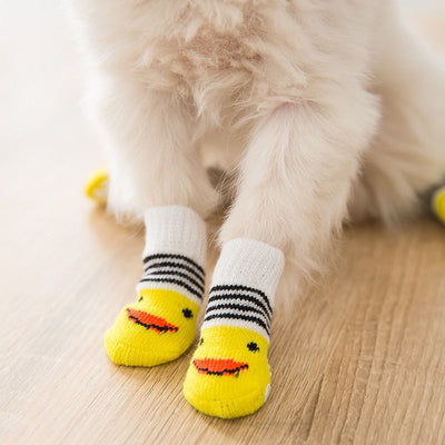 HKM-1875389 Animal-Themed Anti-Scratch Dog Socks and Cat Shoes for Non-Slip Comfort and Warmth