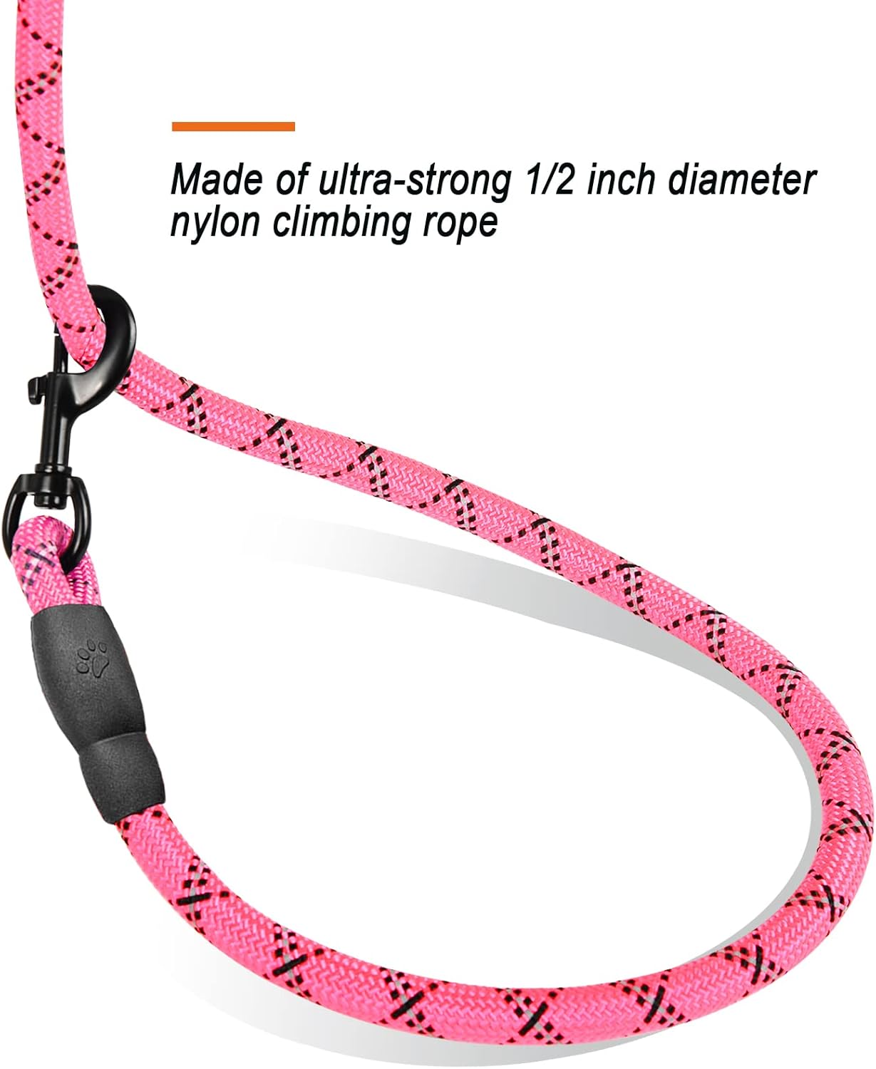HKM-1876029 Heavy Duty 5 FT Dog Leash for Large Dogs with Padded Handle and Reflective Safety Features