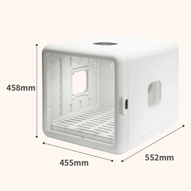 HKM-187603 Large 65L Automatic Pet Bathing and Drying Box with Intelligent Control, Eco-Friendly ABS Material, 4-Speed Fan