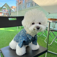 HKM-1876925 Trendy Denim Jacket for Dogs - Cotton Coat in Multiple Sizes