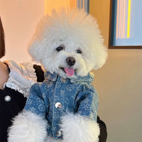 HKM-1876925 Trendy Denim Jacket for Dogs - Cotton Coat in Multiple Sizes