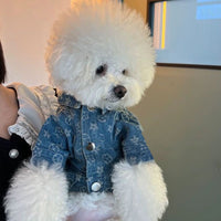 HKM-1876925 Trendy Denim Jacket for Dogs - Cotton Coat in Multiple Sizes