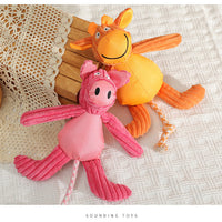 HKM-1878205 Cartoon Cow and Pig Plush Pet Toy - Bite-Resistant, 40x32cm, 135g
