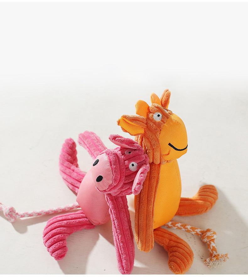 HKM-1878205 Cartoon Cow and Pig Plush Pet Toy - Bite-Resistant, 40x32cm, 135g