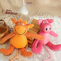 HKM-1878205 Cartoon Cow and Pig Plush Pet Toy - Bite-Resistant, 40x32cm, 135g