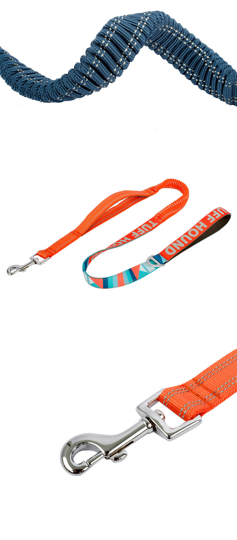 HKM-1878333 Adjustable Nylon Stretchable Dog Leash 120-150 cm with Towing Rope