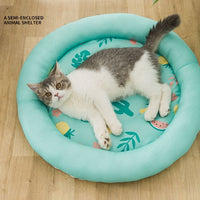 HKM-1878589 Breathable Summer Cool Nest Dog Kennel - Airable Teddy Pet House in Green, Pink, Gray, Sizes S, M, L