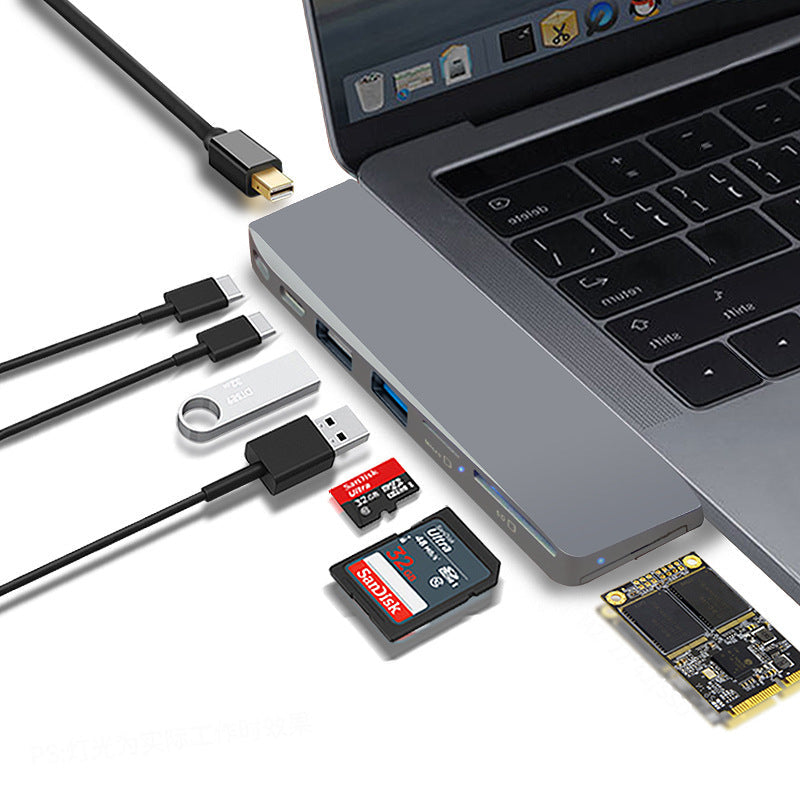 HKM-187859 USB 3.0 8-in-1 Multi-Interface Card Reader for MACBOOK PRO 13/15 (2015-2018) with 5K Resolution Support