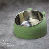 HKM-1878717 Stainless Steel Double Dog Bowl with Oblique Mouth for Enhanced Feeding Comfort