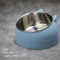 HKM-1878717 Stainless Steel Double Dog Bowl with Oblique Mouth for Enhanced Feeding Comfort