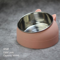 HKM-1878717 Stainless Steel Double Dog Bowl with Oblique Mouth for Enhanced Feeding Comfort