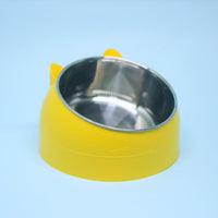 HKM-1878717 Stainless Steel Double Dog Bowl with Oblique Mouth for Enhanced Feeding Comfort