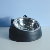 HKM-1878717 Stainless Steel Double Dog Bowl with Oblique Mouth for Enhanced Feeding Comfort