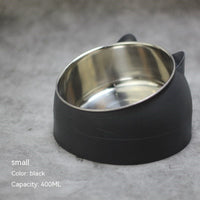 HKM-1878717 Stainless Steel Double Dog Bowl with Oblique Mouth for Enhanced Feeding Comfort