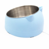 HKM-1878717 Stainless Steel Double Dog Bowl with Oblique Mouth for Enhanced Feeding Comfort