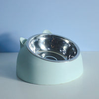 HKM-1878717 Stainless Steel Double Dog Bowl with Oblique Mouth for Enhanced Feeding Comfort