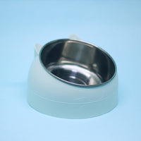 HKM-1878717 Stainless Steel Double Dog Bowl with Oblique Mouth for Enhanced Feeding Comfort