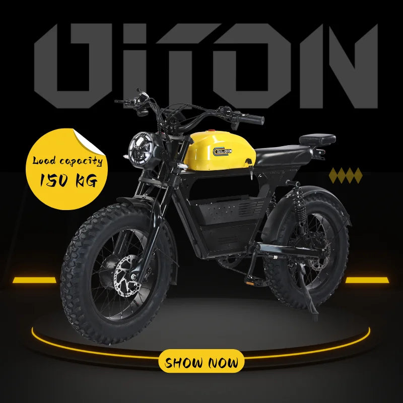 HKM-188051 Dual Motor 48V 1500W Off-Road Electric Bike with 35Ah Battery and 7-Speed Gears in Yellow