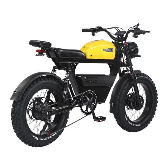 HKM-188051 Dual Motor 48V 1500W Off-Road Electric Bike with 35Ah Battery and 7-Speed Gears in Yellow