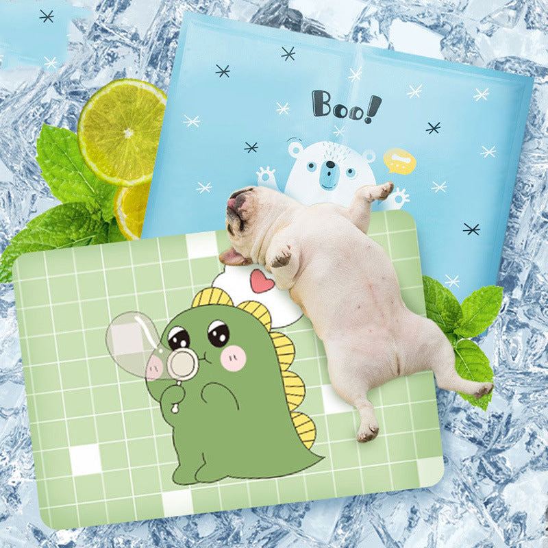 HKM-188051 Pet Ice Mat Cute Dinosaur Sleeping Cooling Down