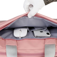 HKM-188051 Stylish PU Leather Laptop Bag with USB Port in Brown and Pink - Versatile Messenger Satchel
