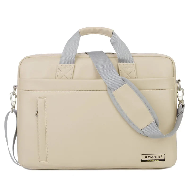 HKM-188051 Stylish PU Leather Laptop Bag with USB Port in Brown and Pink - Versatile Messenger Satchel