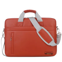 HKM-188051 Stylish PU Leather Laptop Bag with USB Port in Brown and Pink - Versatile Messenger Satchel