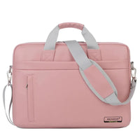 HKM-188051 Stylish PU Leather Laptop Bag with USB Port in Brown and Pink - Versatile Messenger Satchel