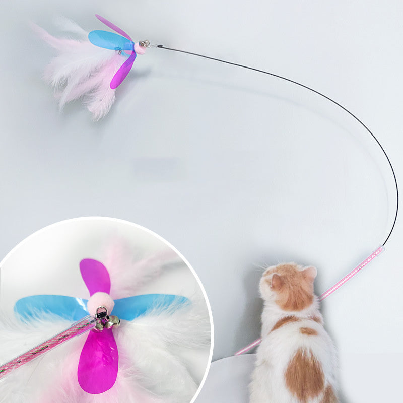 HKM-188115 Fairy Feather Retractable Large Fluffy Feather Funny Cat Toy