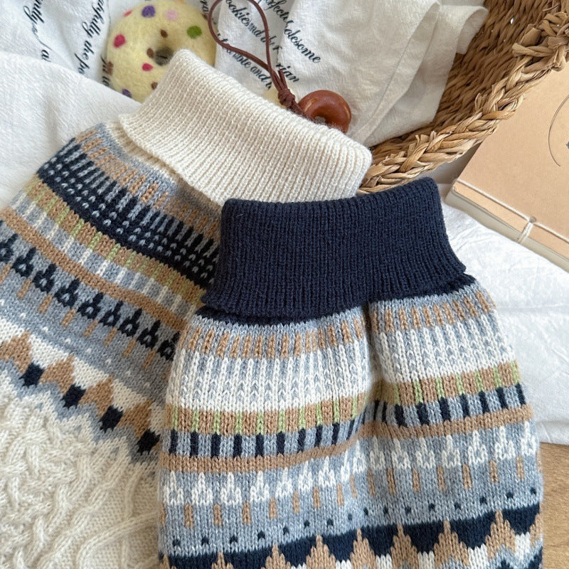 HKM-1882301 Cozy Island Blue Sweater for Dogs and Cats in Soft Polyester Material