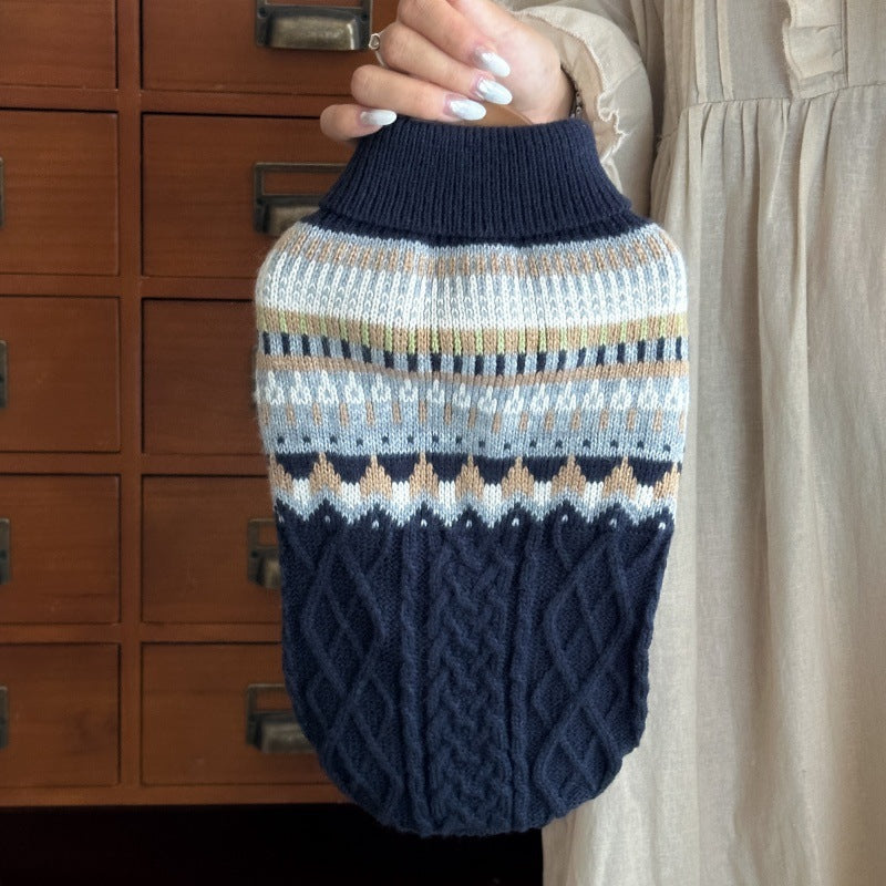 HKM-1882301 Cozy Island Blue Sweater for Dogs and Cats in Soft Polyester Material