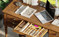 HKM-188243 Bamboo Utensil Drawer Organizer for Kitchen Silverware and Knives Storage