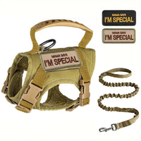 HKM-1884093 Tactical Cat Harness Vest with Leash - Adjustable, Durable Polyester in Multiple Colors