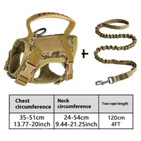 HKM-1884093 Tactical Cat Harness Vest with Leash - Adjustable, Durable Polyester in Multiple Colors