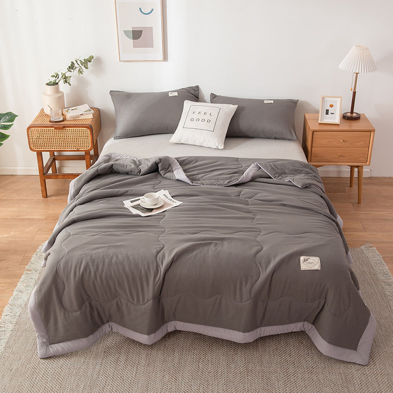 HKM-188499 Washed Cotton Duvet – Modern Plain Weave Design, Multiple Sizes for Summer Comfort