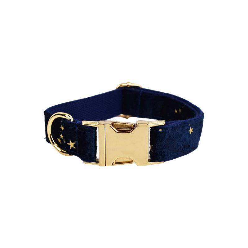 HKM-1885757 Soft Velvet Fabric Dog Collar with Leash, Bow, Flower, Vest, and Poop Bag - Adjustable Sizes XS to XL